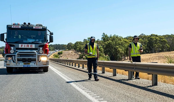 Emergency services searching for the radioactive capsule on Monday in Western Australia (AP)