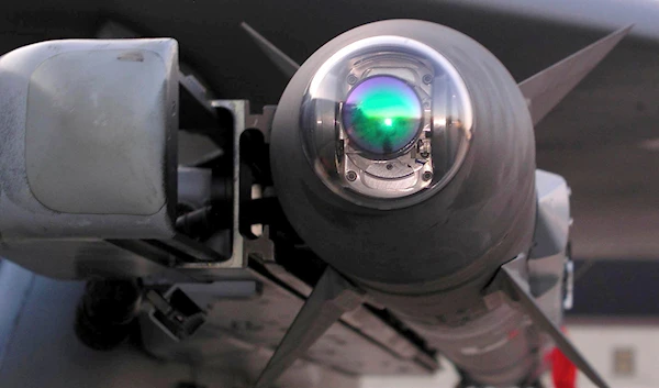 A Raytheon-built AIM-9X Sidewinder infrared-guided air-to-air missile is mounted on one of the 3rd Wing's F-15C Eagle jets at Elmendorf Air Force Base, Alaska, on Sept. 26, 2003 (AP Photo/Mark Farmer, File)