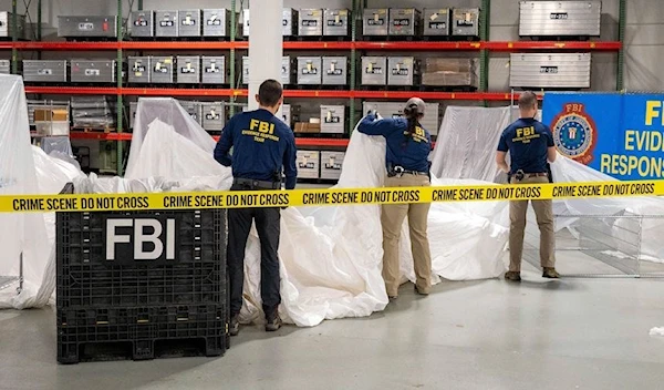 FBI agents process material recovered from the Chinese balloon at a lab in Virginia. (AP)