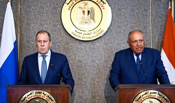 Russian Foreign Minister Sergey Lavrov and Egyptian Foreign Minister Sameh Shoukry give a joint press conference following their meeting in Cairo, Egypt July 24, 2022 (Tass)