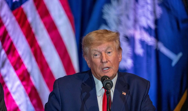 Former President Donald Trump speaks at a campaign event at the South Carolina Statehouse, January 28, 2023, in Columbia, South Carolina (AP Photo)