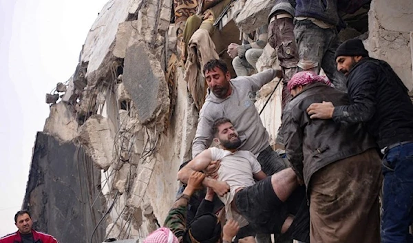 A collapsed building following the earthquake in Syria, February 6, 2023. (AFP)