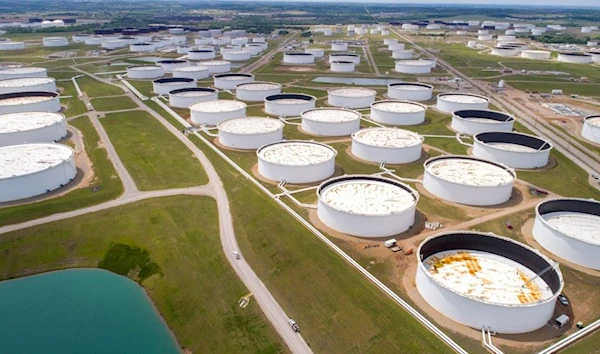 Crude oil tanks in Cushing, Oklahoma in April 2020 (Reuters)