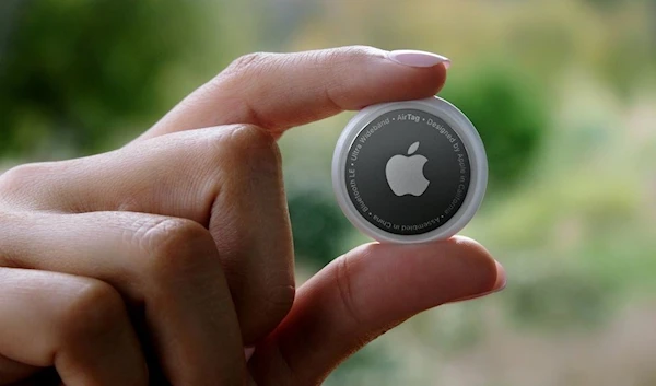 Apple unveils AirTag, in this still image from the keynote video of a special event at Apple Park in Cupertino, California, U.S. released April 20, 2021. Apple Inc./Handout via REUTERS