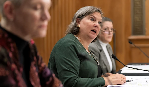 Under Secretary of State for Political Affairs Victoria Nuland, center testifies before a Senate Foreign Relations Committee hearing regarding Russia on Capitol Hill in Washington, January 26, 2023 (AP Photo)