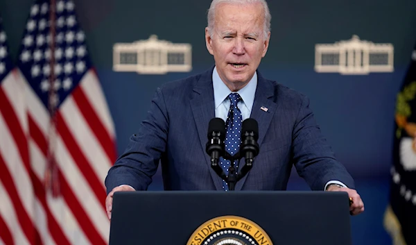 US President Joe Biden speaks about the Chinese surveillance balloon and other unidentified objects shot down by the US military, February 16, 2023, in Washington, DC, the United States (AP Photo)