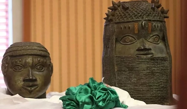 =Some of the ceremonial heads from the kingdom of Benin (AFP)