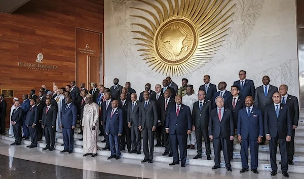 Members of the African Union pose for a group photo during the 36th Ordinary Session of the Assembly of the African Union in the city of Addis Ababa, Ethiopia. (AFP)