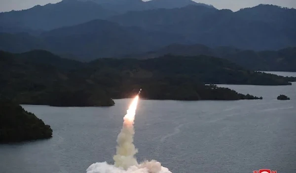 A missile is launched from an undisclosed location in North Korea, in this undated photo released on October 10, 2022 by North Korea's Korean Central News Agency