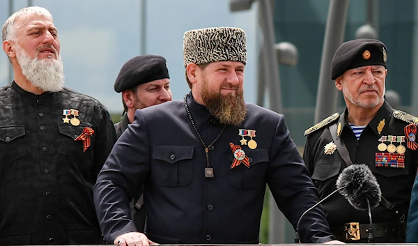 Chechen leader Ramzan Kadyrov at a military parade in May 2022 (Reuters)