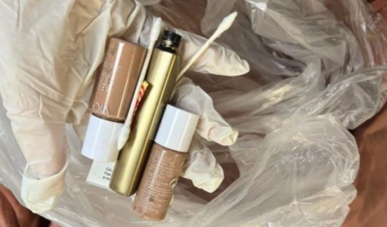 Half empty make up bottles sent to Turkey-Syria earthquake survivors. (Twitter)