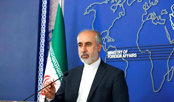 In this photo released on Thursday, Aug. 11, 2022, by the Iranian Foreign Ministry, Foreign Ministry spokesperson Nasser Kanaani speaks in Tehran, Iran (Iranian Foreign Ministry via AP, File)