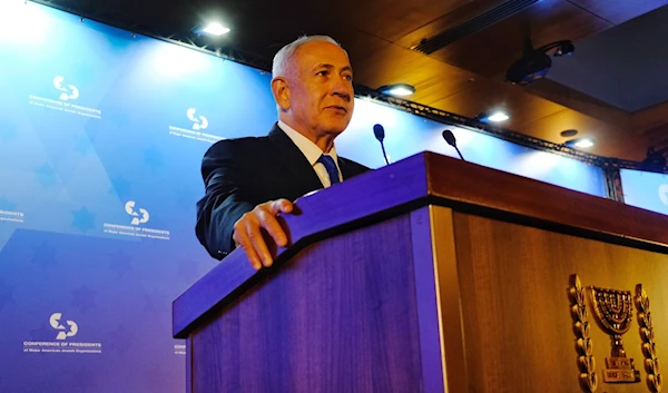 Israeli Prime Minister speaking during the Conference Of Presidents in Jerusalem. (Facebook)