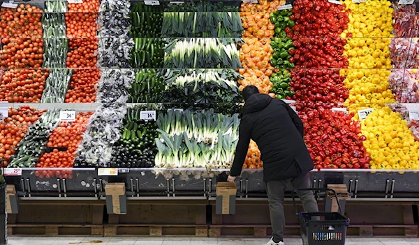 A customer at a supermarket in Solna, Sweden. (Bloomberg)