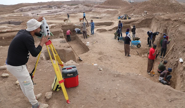 Archaeologists find chaeologists have discovered a lost palace in ancient city of Girsu in Iraq. (Anadolu Agency via Getty images)