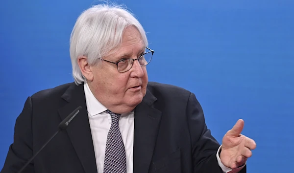 United Nations Special Envoy to Yemen Martin Griffiths speaks during a news conference following talks at the Foreign Ministry in Berlin, Germany April 12, 2021. (Reuters)