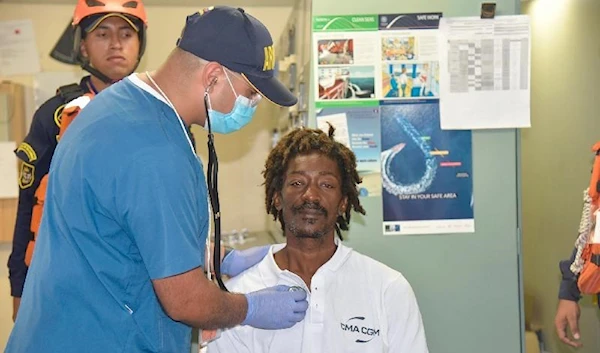 Elvis Francois receives a medical checkup after being rescued in Cartagena, Colombia, in January. Heinz is asking the public to help contact him so they can buy him a new boat in celebration of his successful rescue. – (Colombian Navy Press Office-AP)