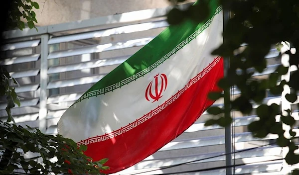 Iranian flag is seen at the Embassy of the Islamic Republic of Iran, in Tirana, Albania, September 8, 2022. (Reuters)