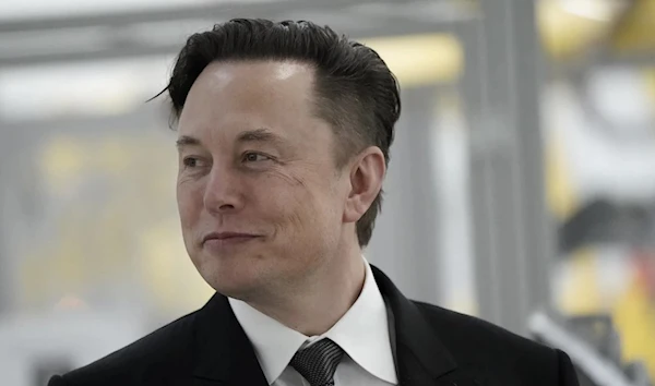 Elon Musk attends the opening of the Tesla factory in Gruenheide, Germany, March 2022. (AP)