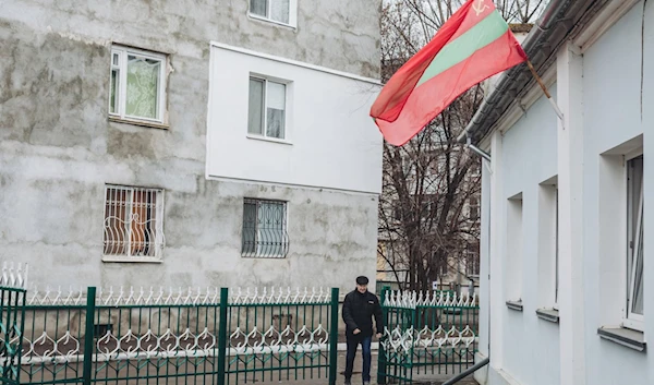 Flag of the Republic of Transnistria at house in Tiraspol (Diego Herrera/SOPA Images via ZUMA Press Wire)