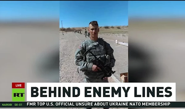 A screengrab from the RT report about the US mercenary who defected to the Russian side, aired on 28 February, 2023 (Russia Today)