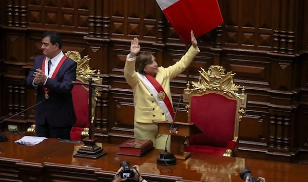 Peru's Dina Boluarte is sworn in as President in Lima on December 7, 2022.