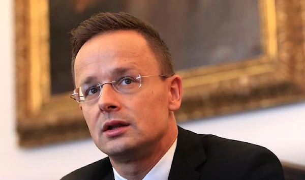 Hungarian Foreign Minister Peter Szijjarto attends an interview in Budapest. (REUTERS)