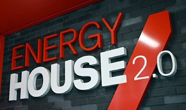 A logo is pictured at Energy House 2.0 at Salford University in Salford, north west England. (AFP)