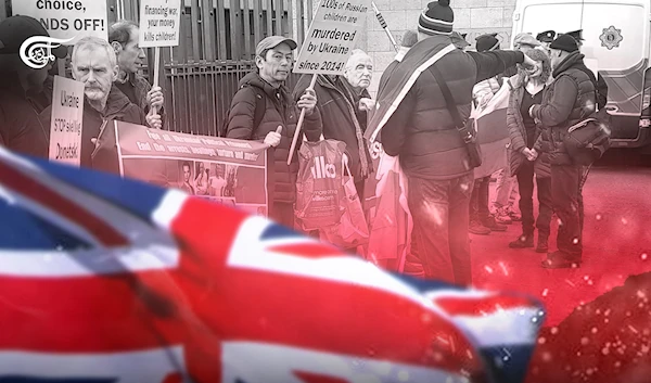 Anti-Militarization protest held outside British Embassy, Dublin