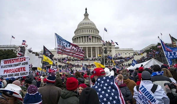 Rioters loyal to US President Donald Trump rally at the U.S. Capitol in Washington on Jan. 6, 2021 (AP).