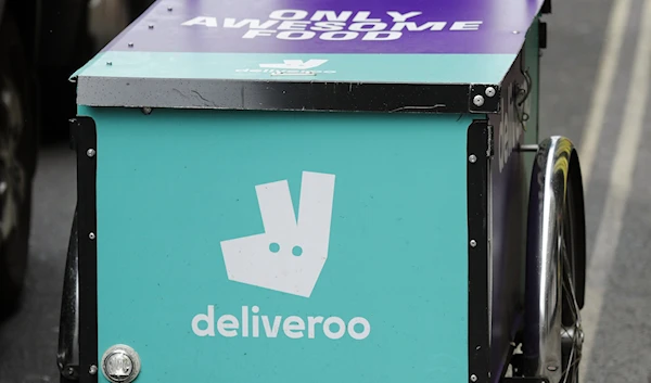 In this Tuesday, July 11, 2017 file photo, a Deliveroo logo is seen on a bicycle in London. (AP)