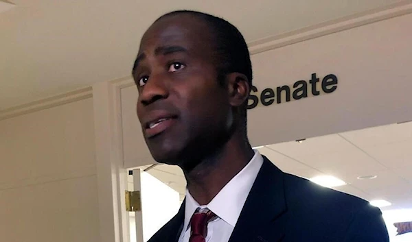 Dr. Joseph Ladapo speaks with reporters after the Florida Senate confirmed his appointment as the state's surgeon general on Feb. 23, 2022. (AP)