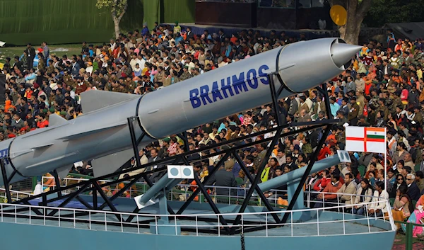 A Brahmos missile is displayed at the Republic Day parade rehearsal in New Delhi, India, Jan. 23, 2009. (AP)