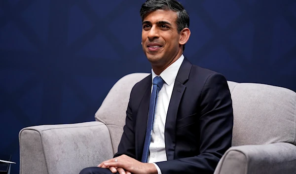 British Prime Minister Rishi Sunak listens as he meets with President Joe Biden at Naval Base Point Loma, Monday, March 13, 2023, in San Diego. (AP)