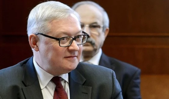 Russian Deputy Foreign Minister Sergei Ryabkov speaks at the United Nations offices in Geneva. (AFP)