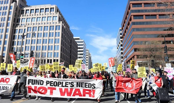 Rallies held in Washington DC to protest US militarism