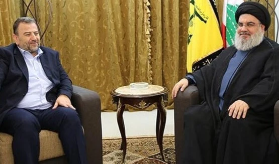 Hezbollah Secretary General Sayyed Hassan Nasrallah met with the deputy head of the political bureau of Hamas, Saleh Al-Arouri (Archive)