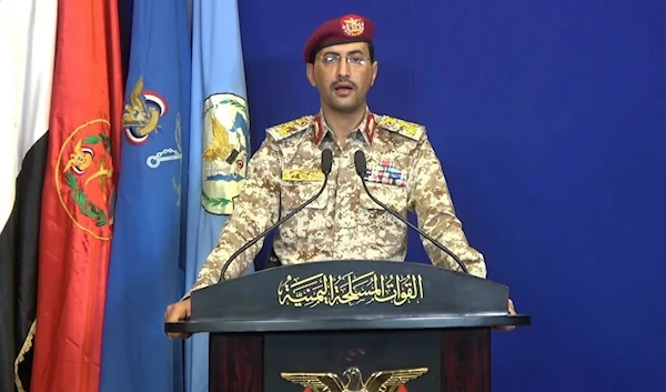 Spokesperson for the Houthi-supported Yemeni army, Brigadier Yahya Saree on 14 September 2019 [AFP]