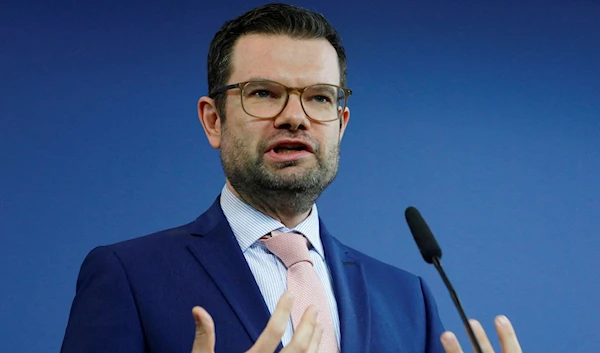 German Justice Minister Marco Buschmann addresses the media during a news conference on key points of the capital markets modernisation law, in Berlin, Germany June 29, 2022. (REUTERS)