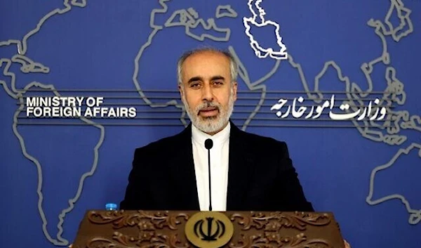 Iran's Foreign Ministry spokesman Nasser Kanani holds a press conference in Tehran on July 13, 2022. (AFP)