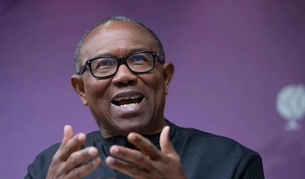 Peter Obi speaks during a forum at Chatham House in London, on Monday, January 16, 2023 [Kin Cheung/AP Photo]