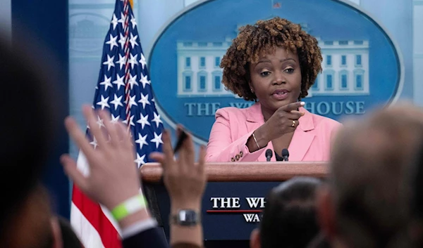 White House Press Sec Karine Jean-Pierre at the press briefing room of the White House in Washington, DC, on December 9, 2022 (AFP)