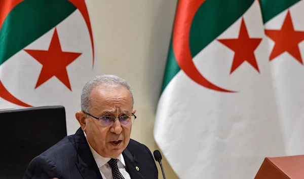 Algeria’s Foreign Minister holds a press conference in the capital Algiers, Algeria, on Aug. 24, 2021(Ryad Kramdi / AFP Photo)