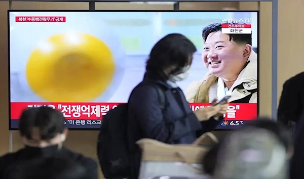 =A TV screen shows an image of DPRK leader Kim Jong Un during a news program at the Seoul Railway Station in Seoul, South Korea, Friday, March 24. (AP)