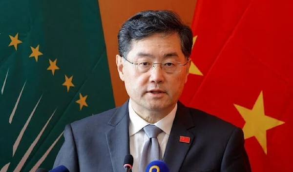 China's Foreign Minister Qin Gang addresses delegates at the inauguration of the new Africa Centres for Disease Control and Prevention headquarters, which China is building and equipping in Addis Ababa, Ethiopia, January 11, 2023. (Reuters)