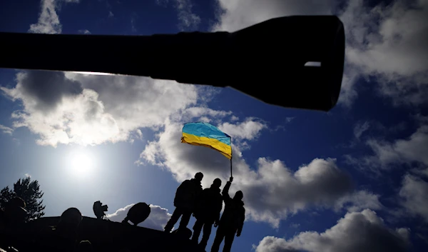 Ukrainian soldiers at Bovington Camp, a British Army military base where they are training on Challenger 2 tanks, in Dorset, England, Wednesday Feb. 22, 2023. (AP)