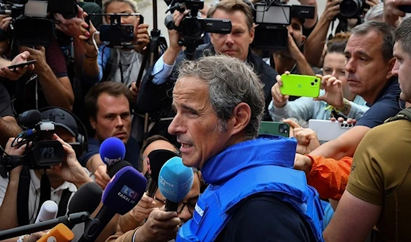 IAEA Chief Raphael Grossi speaks to the media on Thursday, September 1, 2022. (AP)