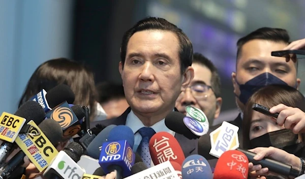 Former Taiwan President Ma Ying-jeou before leaving for China at Taoyuan International Airport in Taiwan, on March 27, 2023. (AP)