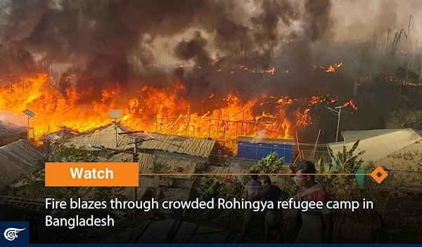 Fire blazes through crowded Rohingya refugee camp in Bangladesh