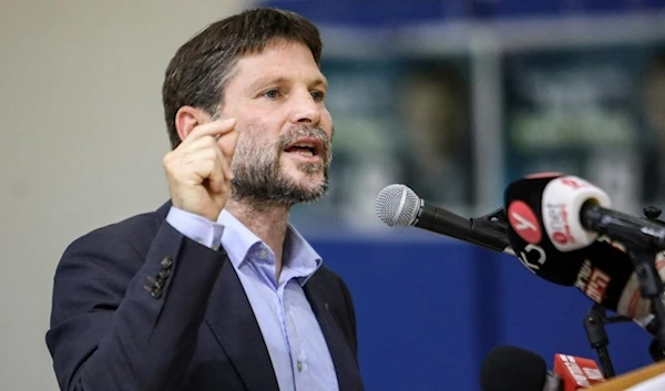 Bezalel Smotrich, Israeli far-right lawmaker and leader of the Religious Zionist Party, speaks during a rally with supporters in the southern Israeli city of Sderot on 26 October 2022 (AFP)